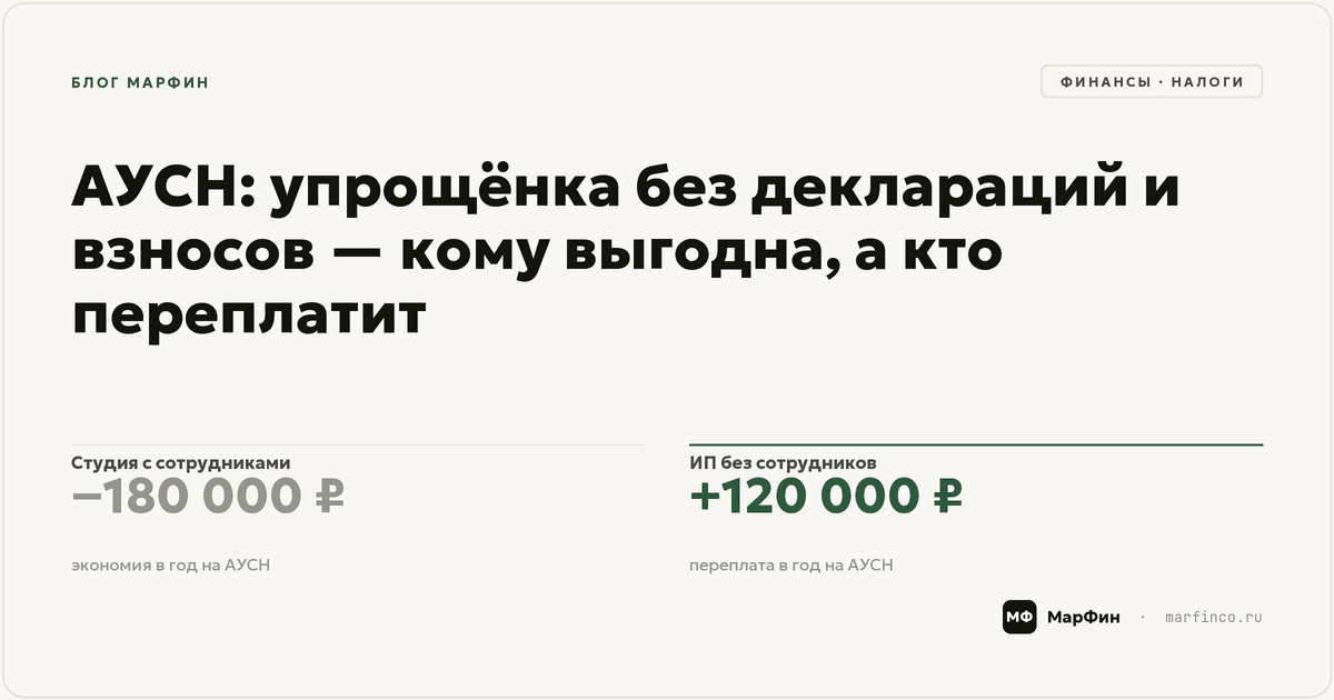 АУСН: упрощёнка без деклараций и взносов — кому выгодна, а кто переплатит