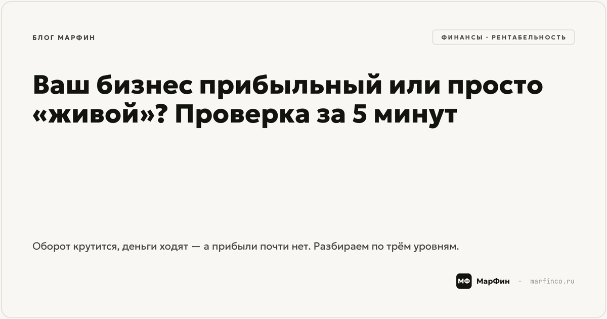 Ваш бизнес прибыльный или просто «живой»? Проверка за 5 минут