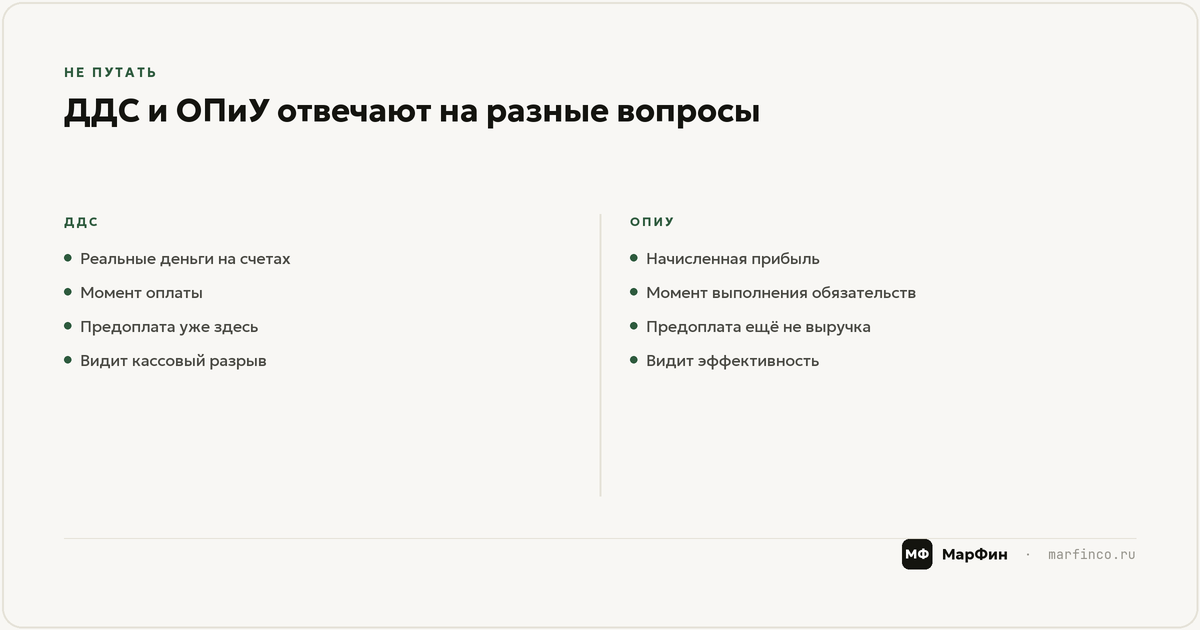 ДДС — не про прибыль: чем отличается от ОПиУ