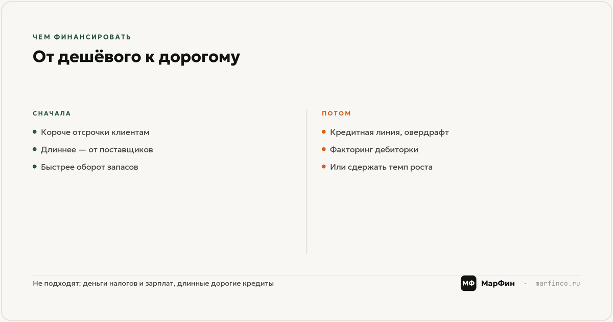 Откуда брать деньги на рост